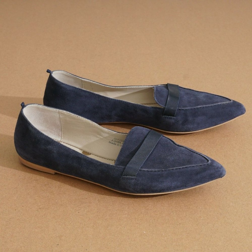 Boden Navy Suede Flats